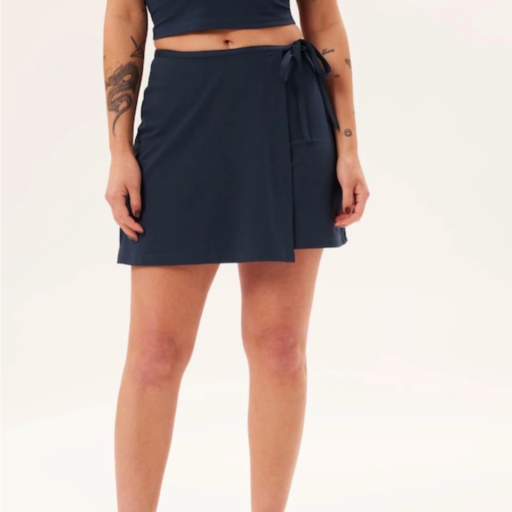 Girlfriend Collective Navy Mini Skirt